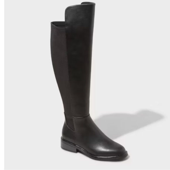 Women's Black Knee-High Boots - Picture 1 of 4